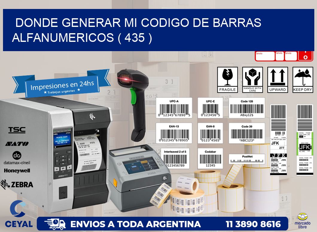 DONDE GENERAR MI CODIGO DE BARRAS ALFANUMERICOS ( 435 )