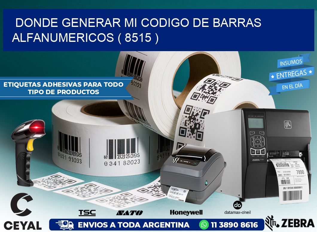 DONDE GENERAR MI CODIGO DE BARRAS ALFANUMERICOS ( 8515 )