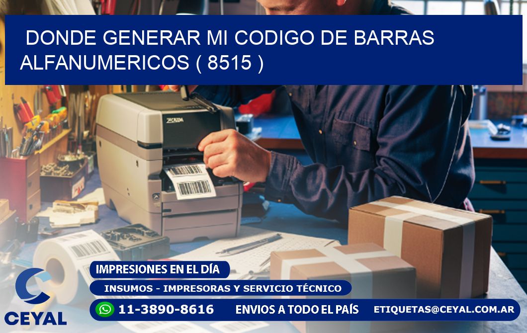 DONDE GENERAR MI CODIGO DE BARRAS ALFANUMERICOS ( 8515 )
