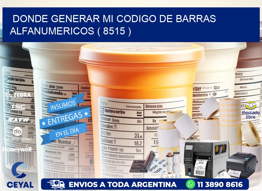 DONDE GENERAR MI CODIGO DE BARRAS ALFANUMERICOS ( 8515 )
