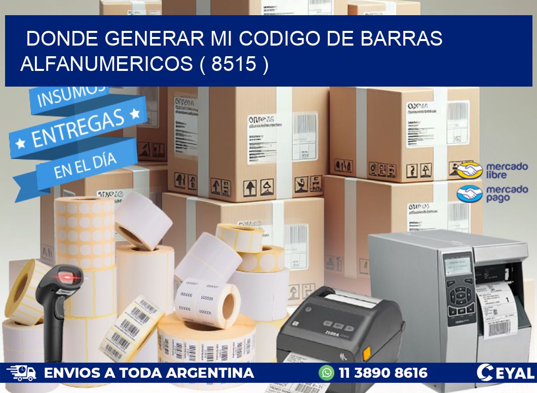 DONDE GENERAR MI CODIGO DE BARRAS ALFANUMERICOS ( 8515 )