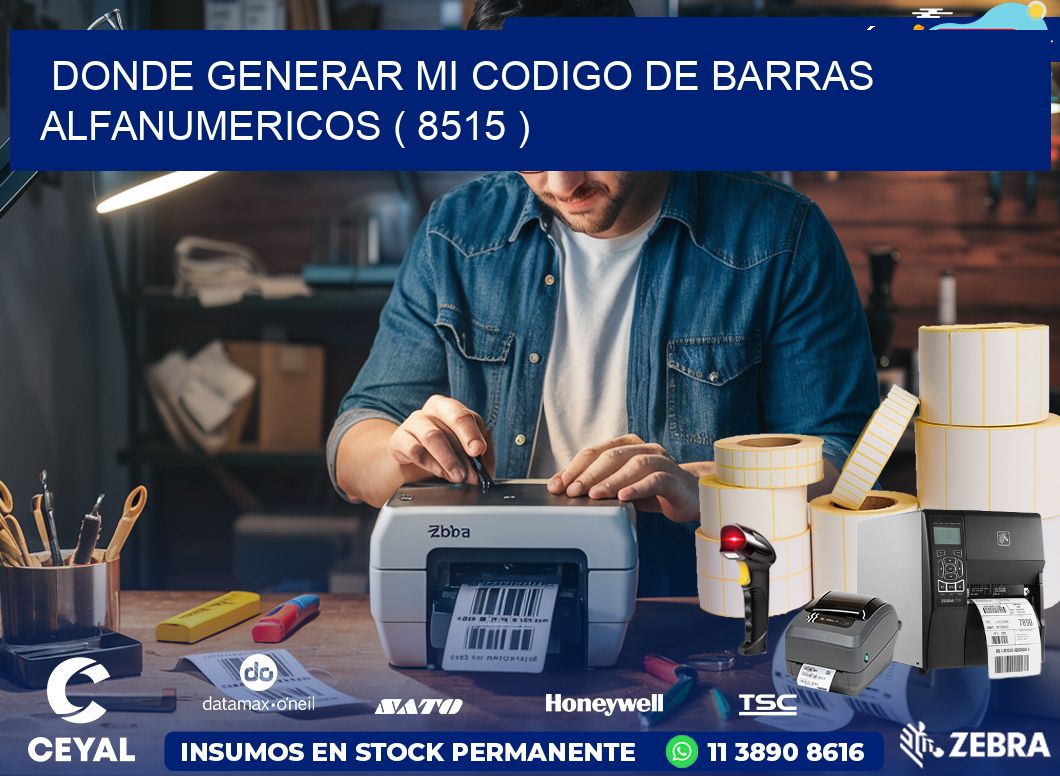 DONDE GENERAR MI CODIGO DE BARRAS ALFANUMERICOS ( 8515 )