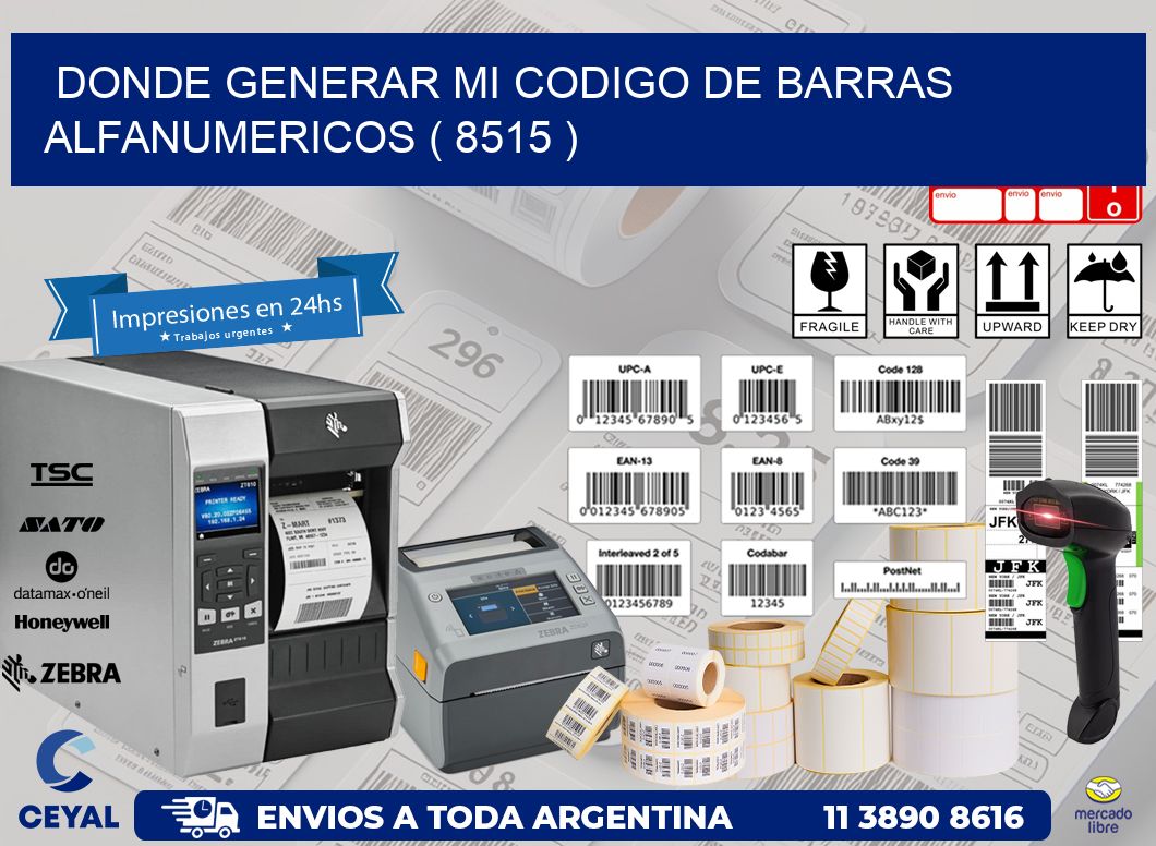DONDE GENERAR MI CODIGO DE BARRAS ALFANUMERICOS ( 8515 )