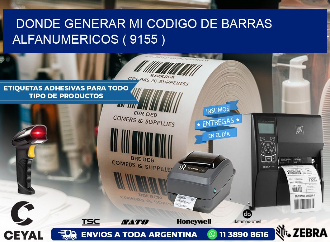 DONDE GENERAR MI CODIGO DE BARRAS ALFANUMERICOS ( 9155 )