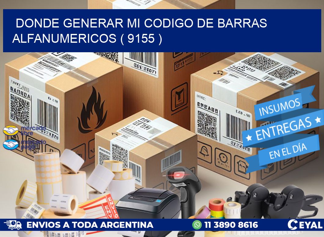 DONDE GENERAR MI CODIGO DE BARRAS ALFANUMERICOS ( 9155 )