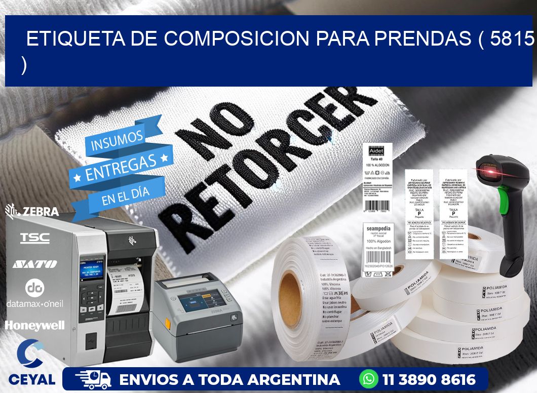 ETIQUETA DE COMPOSICION PARA PRENDAS ( 5815 )