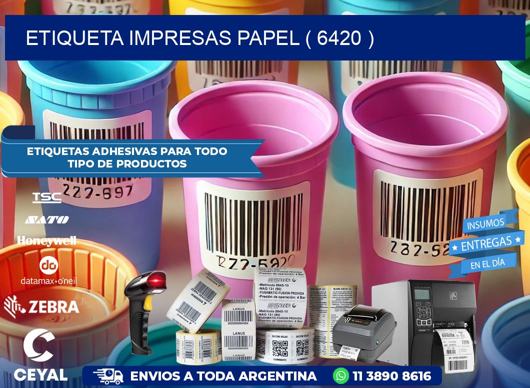 ETIQUETA IMPRESAS PAPEL ( 6420 )