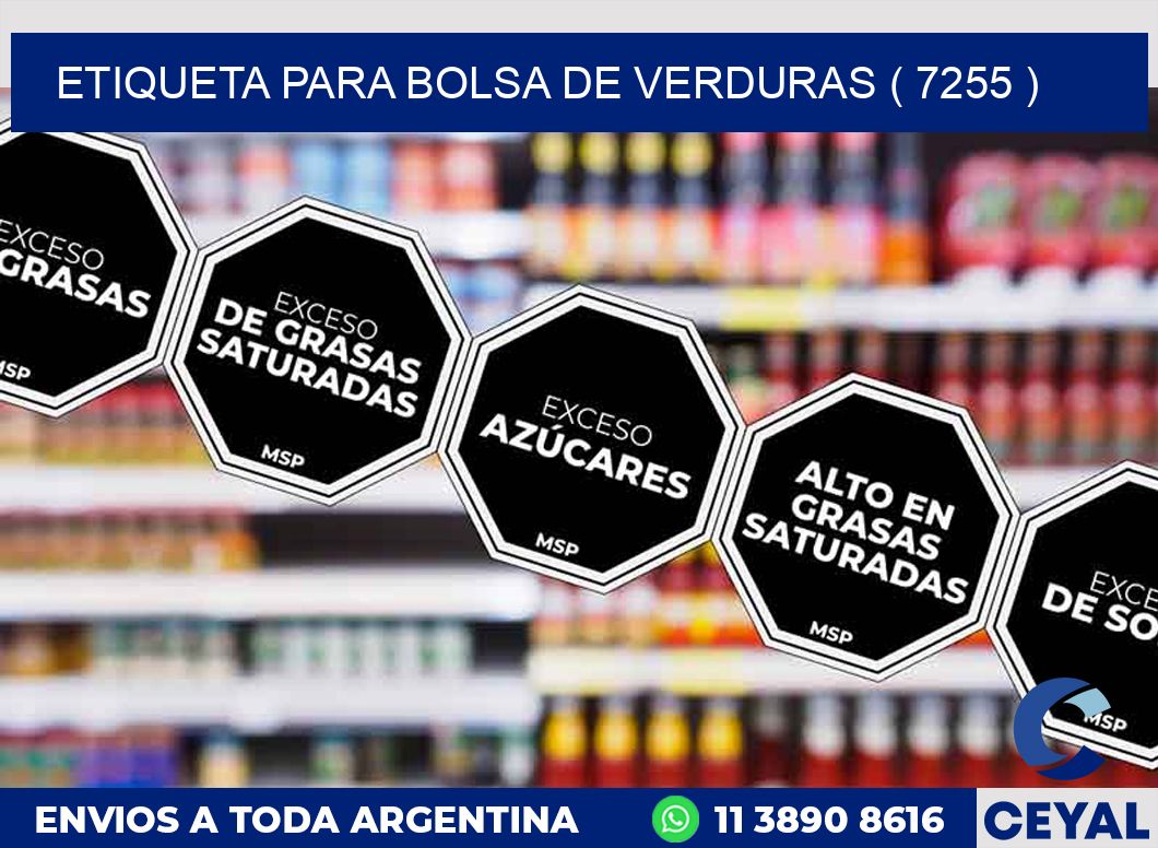 ETIQUETA PARA BOLSA DE VERDURAS ( 7255 )