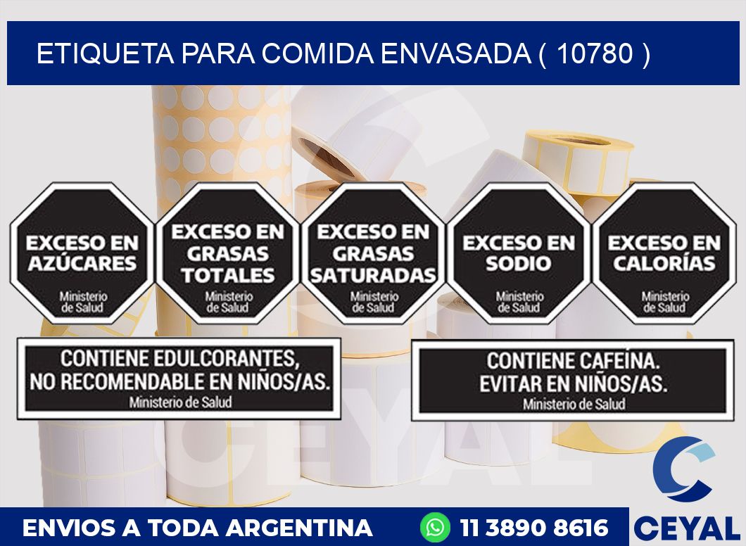 ETIQUETA PARA COMIDA ENVASADA ( 10780 )