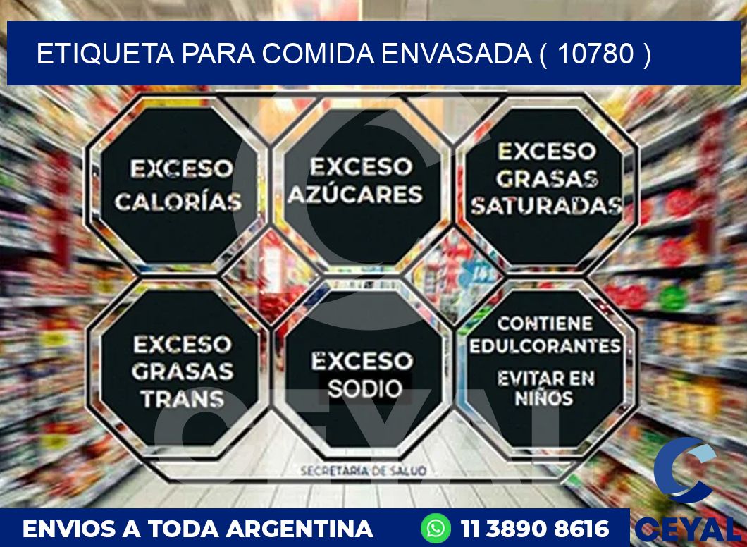 ETIQUETA PARA COMIDA ENVASADA ( 10780 )