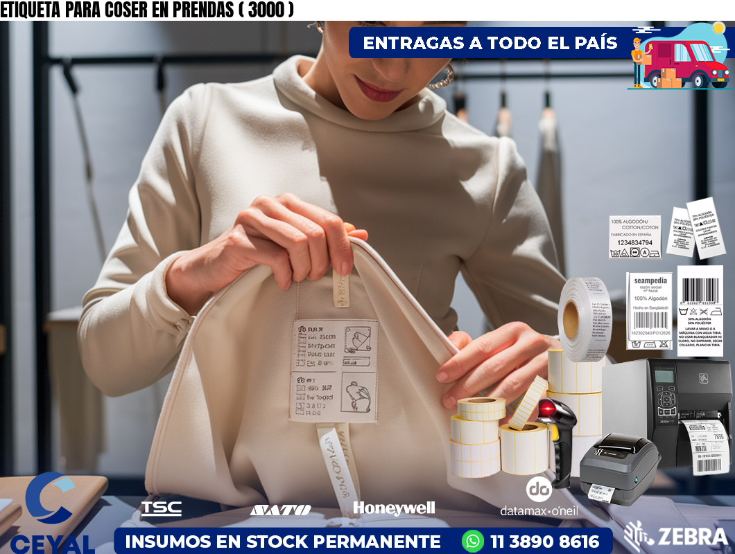 ETIQUETA PARA COSER EN PRENDAS ( 3000 )