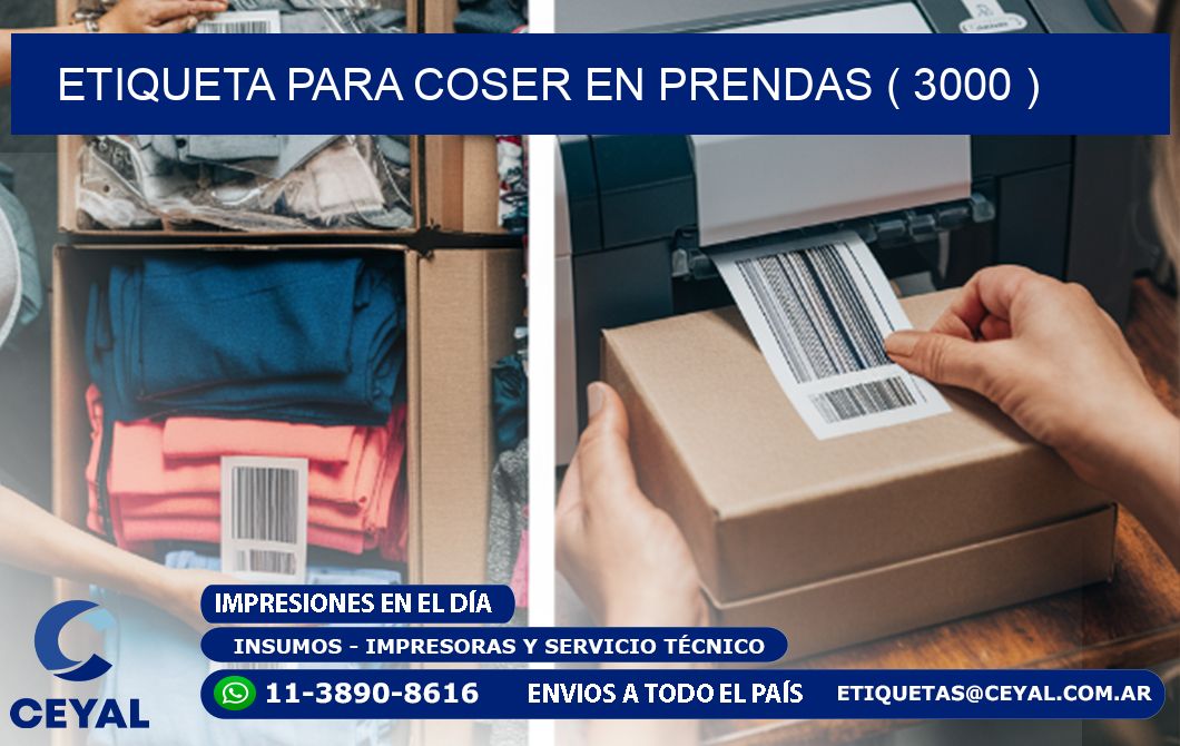 ETIQUETA PARA COSER EN PRENDAS ( 3000 )