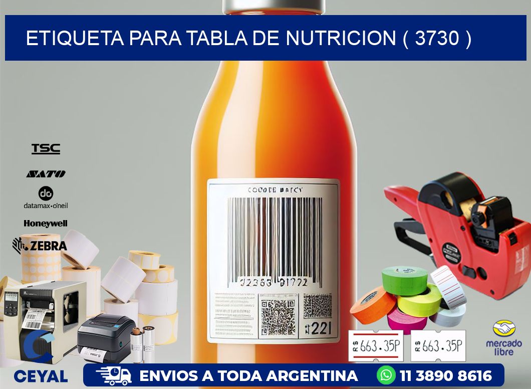 ETIQUETA PARA TABLA DE NUTRICION ( 3730 )