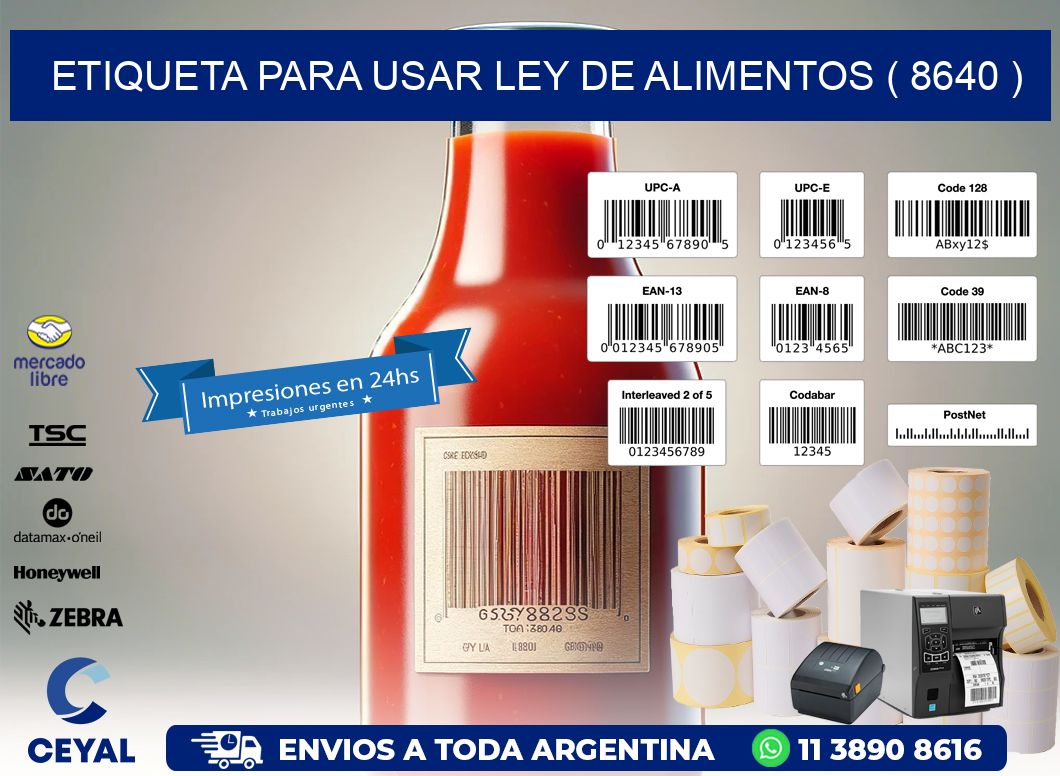 ETIQUETA PARA USAR LEY DE ALIMENTOS ( 8640 )