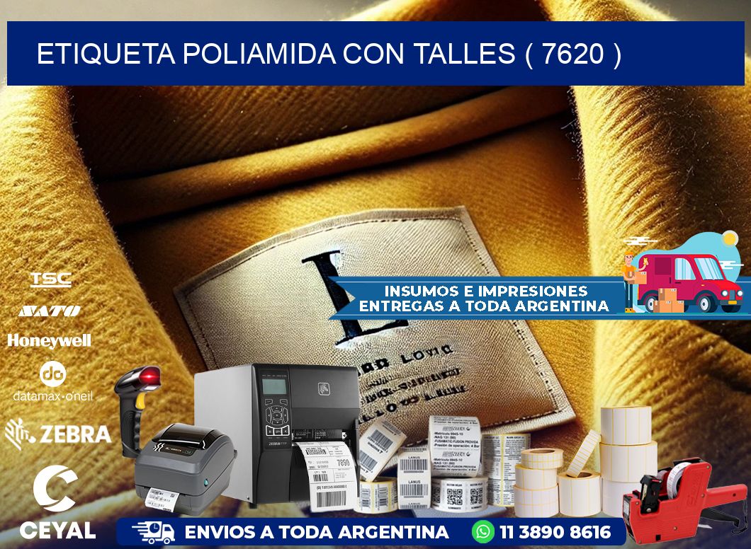 ETIQUETA POLIAMIDA CON TALLES ( 7620 )