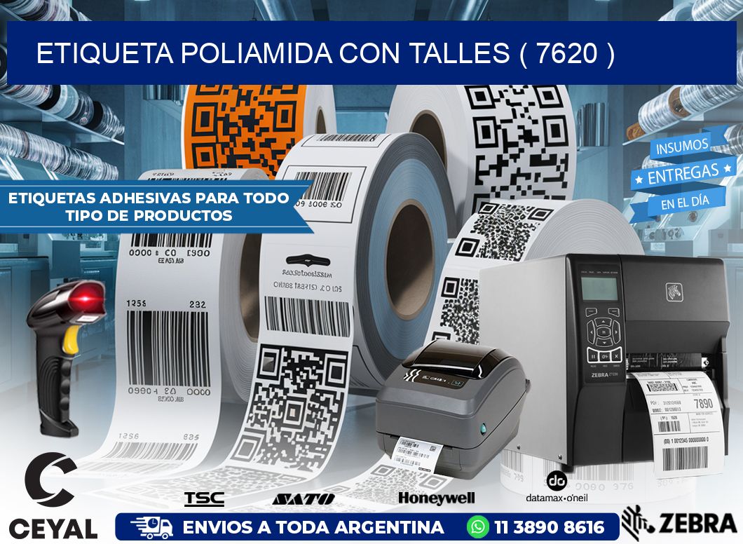 ETIQUETA POLIAMIDA CON TALLES ( 7620 )