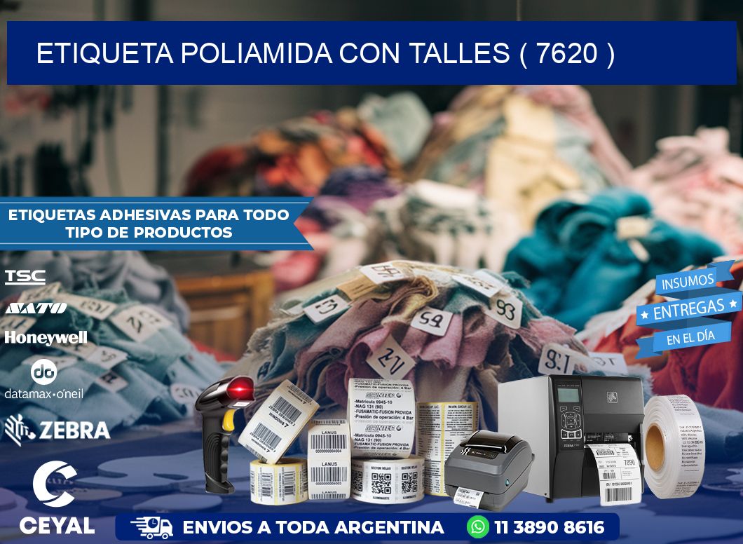 ETIQUETA POLIAMIDA CON TALLES ( 7620 )