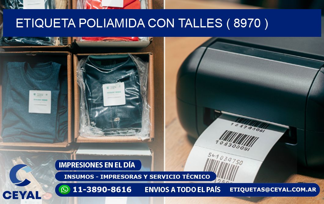 ETIQUETA POLIAMIDA CON TALLES ( 8970 )