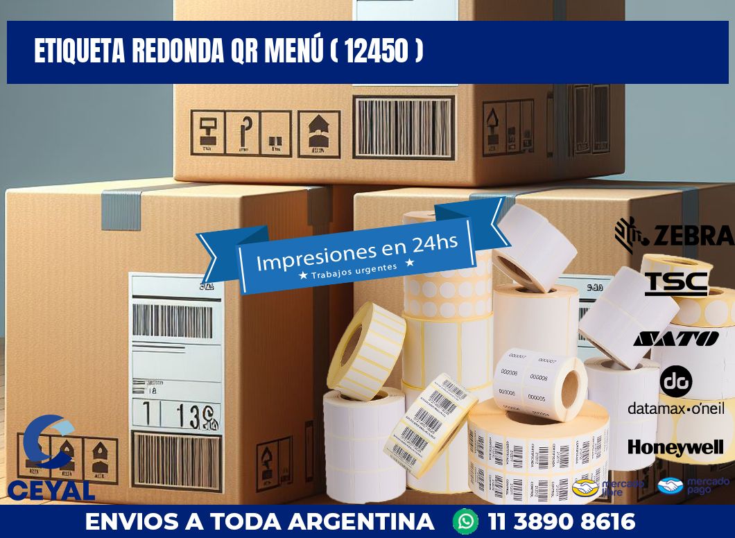 ETIQUETA REDONDA QR MENÚ ( 12450 )