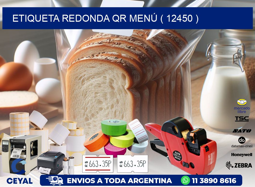 ETIQUETA REDONDA QR MENÚ ( 12450 )