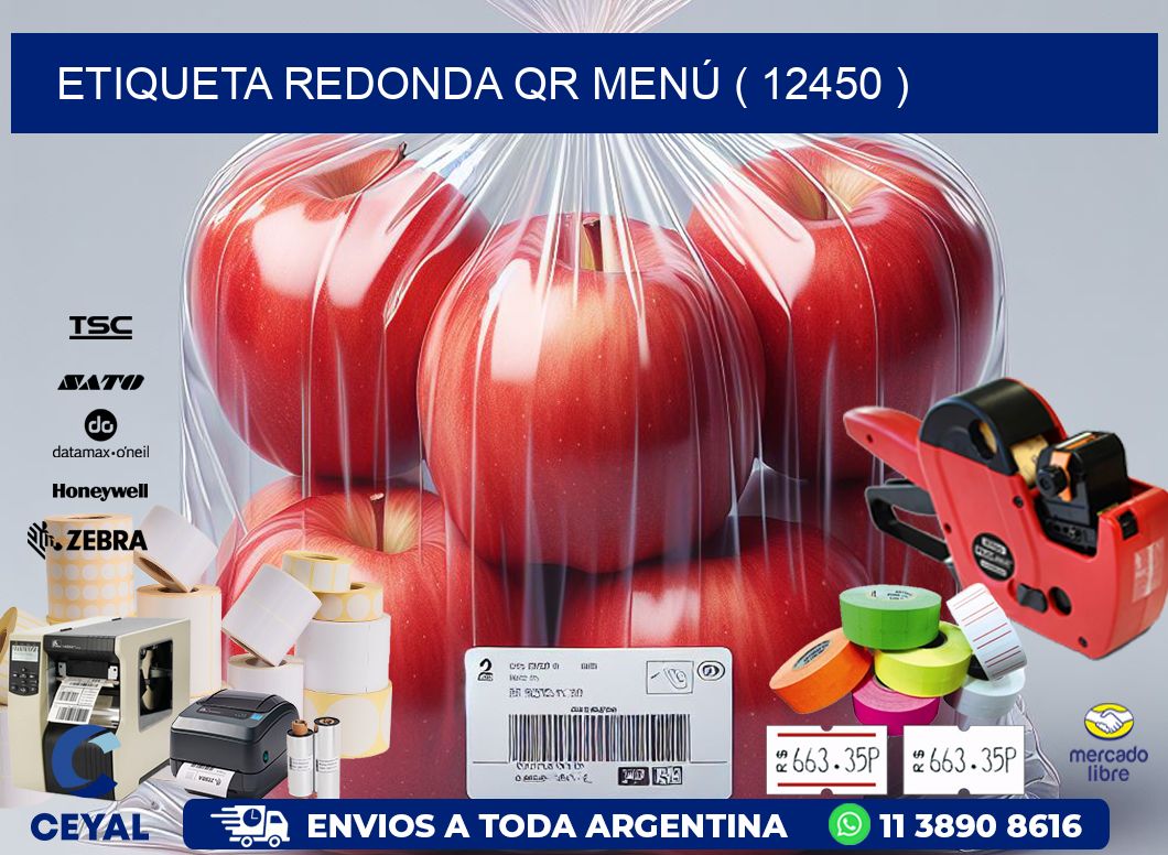 ETIQUETA REDONDA QR MENÚ ( 12450 )
