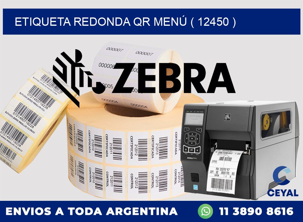 ETIQUETA REDONDA QR MENÚ ( 12450 )