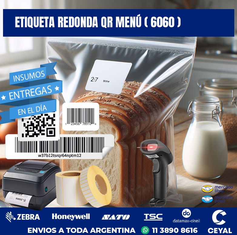 ETIQUETA REDONDA QR MENÚ ( 6060 )
