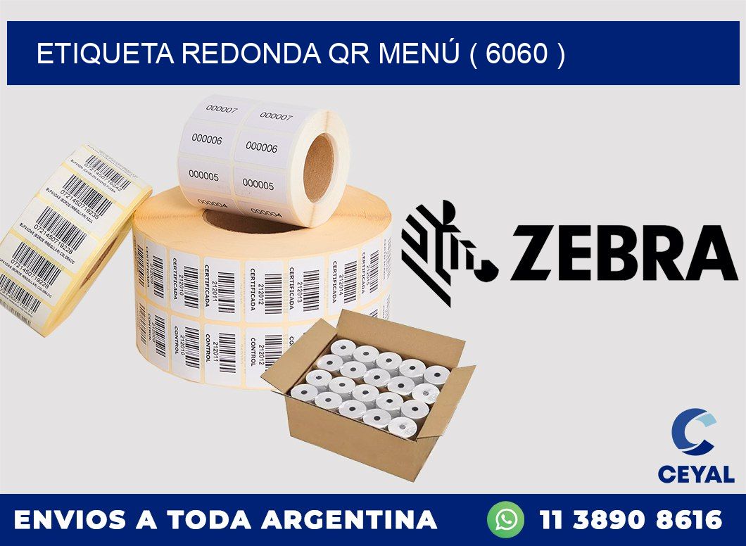 ETIQUETA REDONDA QR MENÚ ( 6060 )