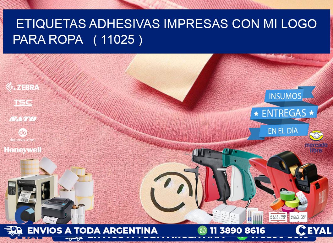 ETIQUETAS ADHESIVAS IMPRESAS CON MI LOGO PARA ROPA   ( 11025 )