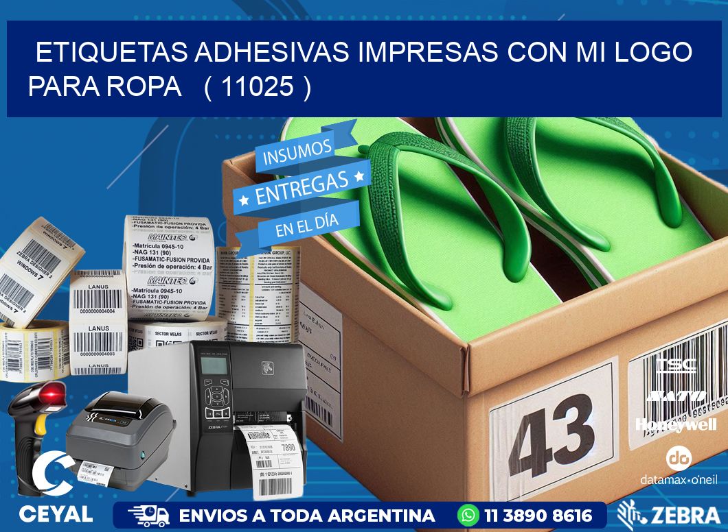 ETIQUETAS ADHESIVAS IMPRESAS CON MI LOGO PARA ROPA   ( 11025 )