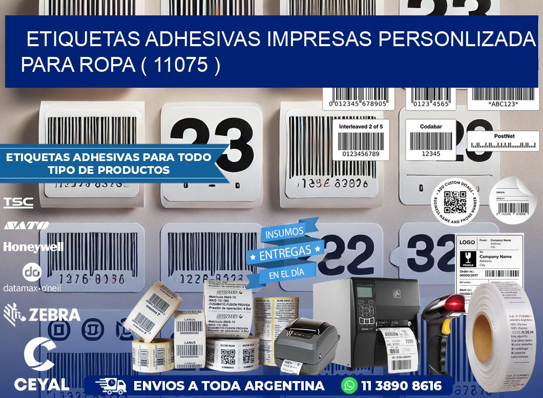 ETIQUETAS ADHESIVAS IMPRESAS PERSONLIZADA PARA ROPA ( 11075 )