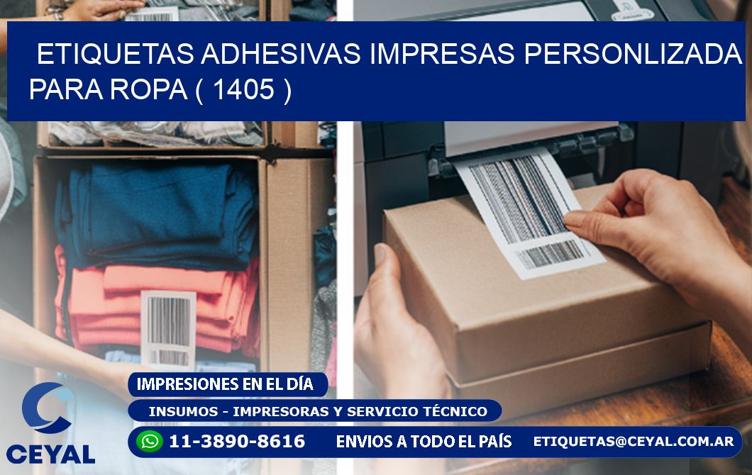 ETIQUETAS ADHESIVAS IMPRESAS PERSONLIZADA PARA ROPA ( 1405 )