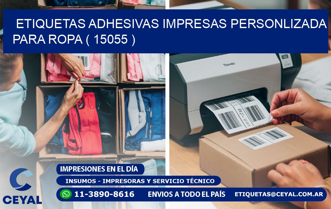 ETIQUETAS ADHESIVAS IMPRESAS PERSONLIZADA PARA ROPA ( 15055 )