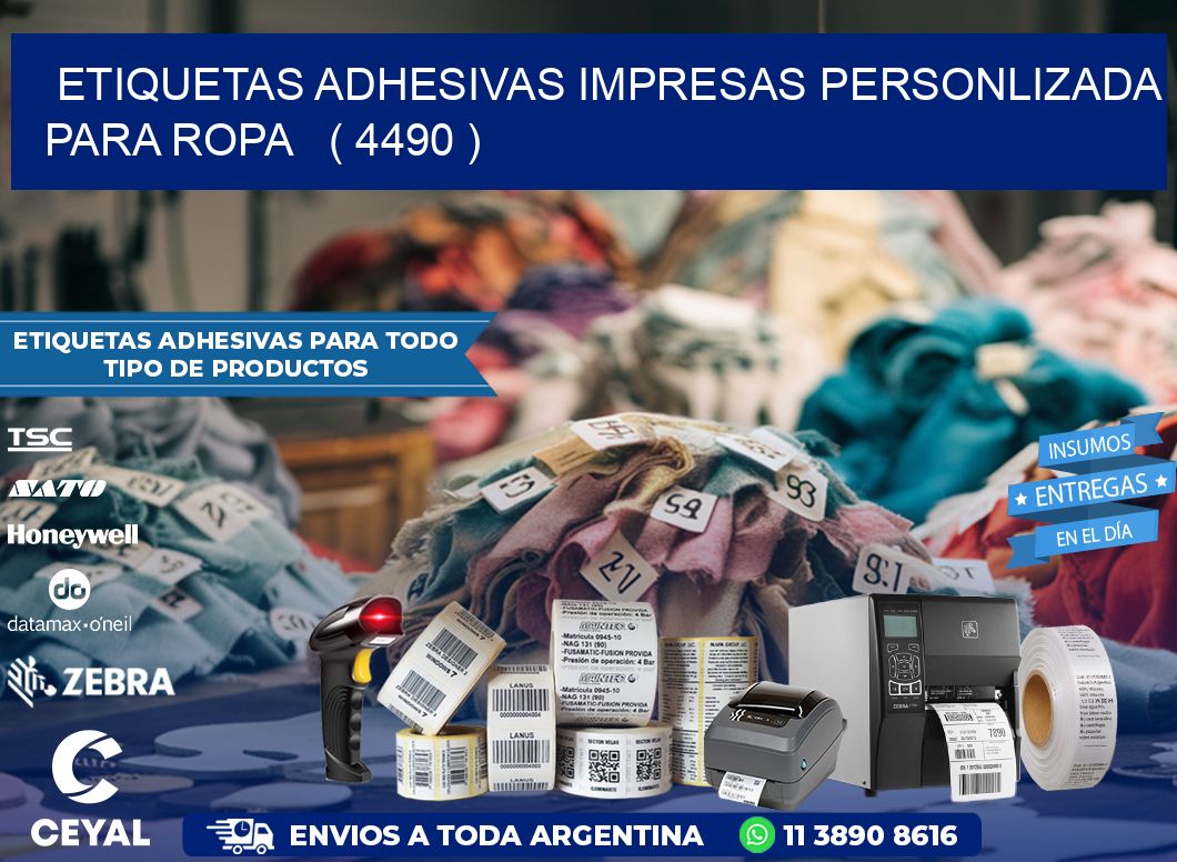 ETIQUETAS ADHESIVAS IMPRESAS PERSONLIZADA PARA ROPA   ( 4490 )
