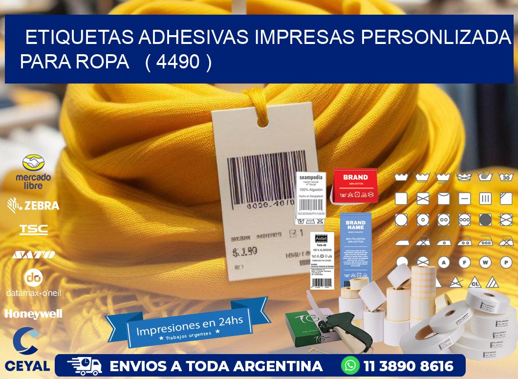 ETIQUETAS ADHESIVAS IMPRESAS PERSONLIZADA PARA ROPA   ( 4490 )