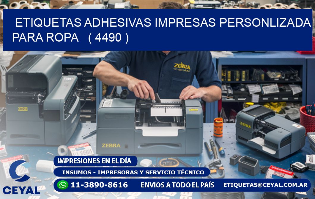ETIQUETAS ADHESIVAS IMPRESAS PERSONLIZADA PARA ROPA   ( 4490 )