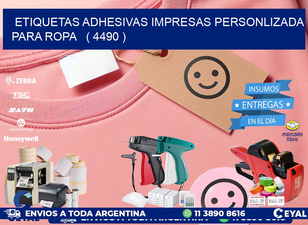 ETIQUETAS ADHESIVAS IMPRESAS PERSONLIZADA PARA ROPA   ( 4490 )