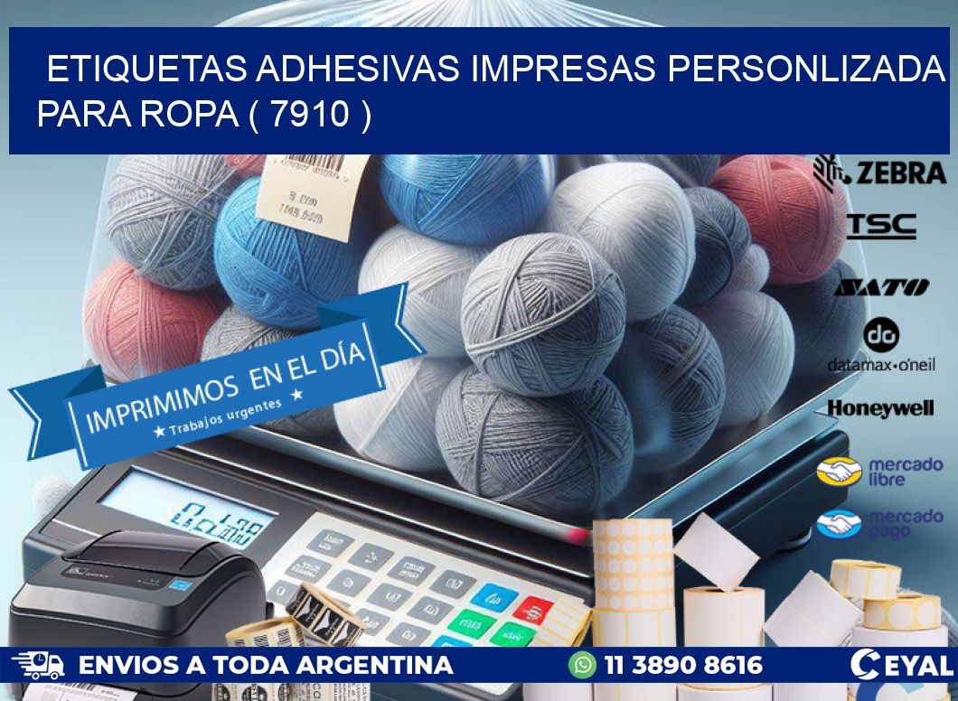 ETIQUETAS ADHESIVAS IMPRESAS PERSONLIZADA PARA ROPA ( 7910 )