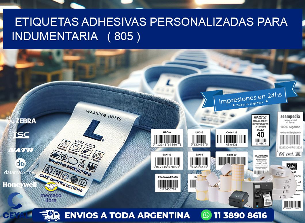 ETIQUETAS ADHESIVAS PERSONALIZADAS PARA INDUMENTARIA   ( 805 )