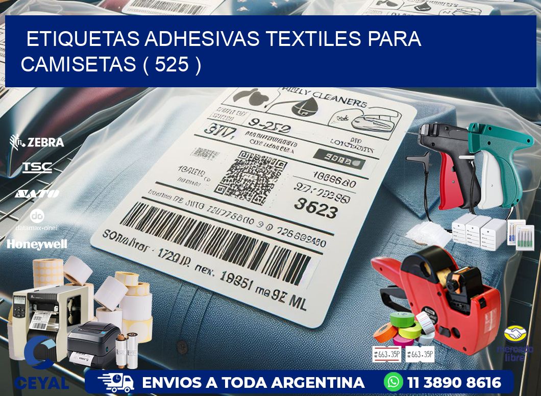 ETIQUETAS ADHESIVAS TEXTILES PARA CAMISETAS ( 525 )