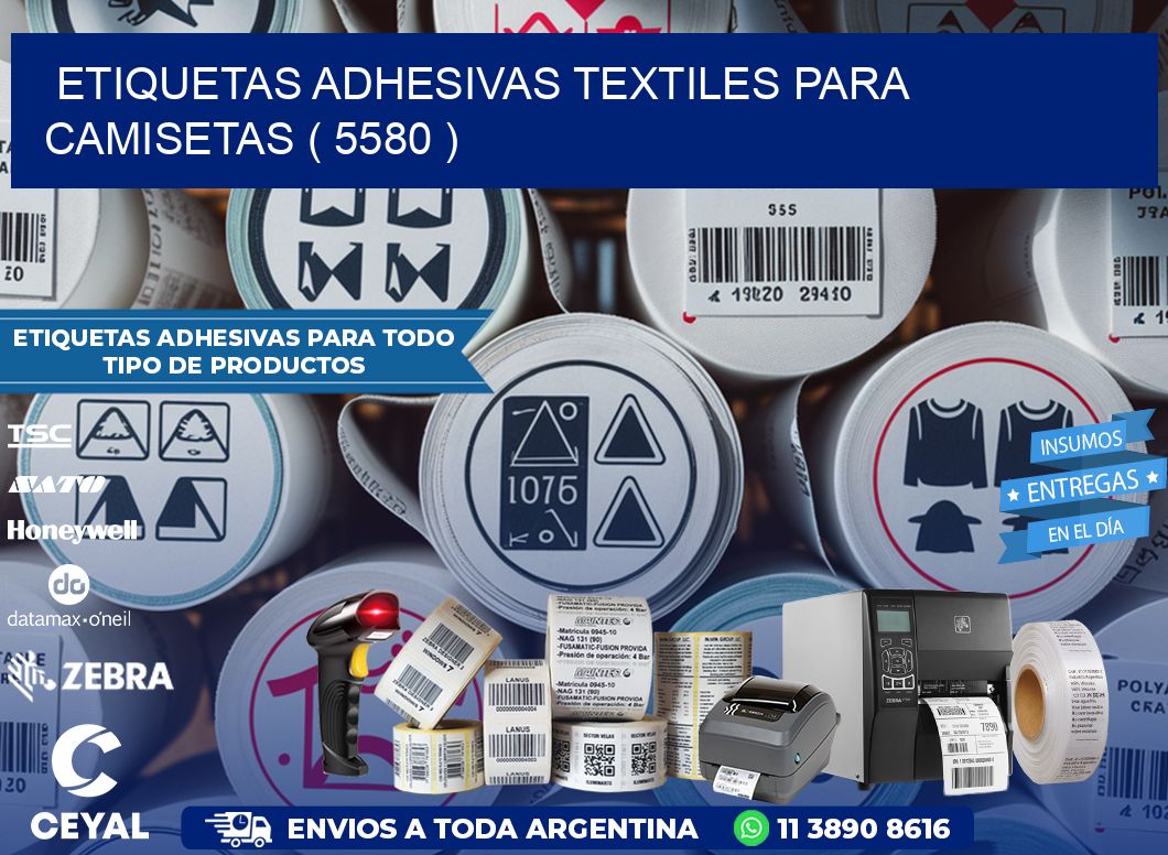 ETIQUETAS ADHESIVAS TEXTILES PARA CAMISETAS ( 5580 )