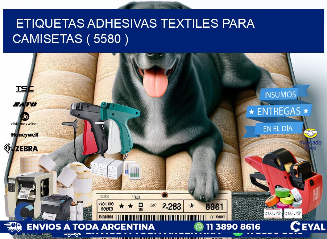 ETIQUETAS ADHESIVAS TEXTILES PARA CAMISETAS ( 5580 )