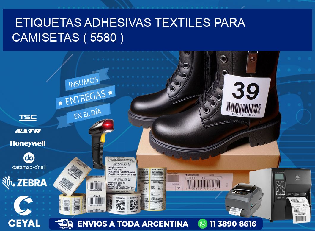 ETIQUETAS ADHESIVAS TEXTILES PARA CAMISETAS ( 5580 )