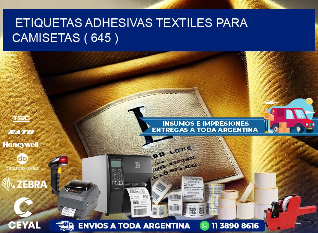 ETIQUETAS ADHESIVAS TEXTILES PARA CAMISETAS ( 645 )