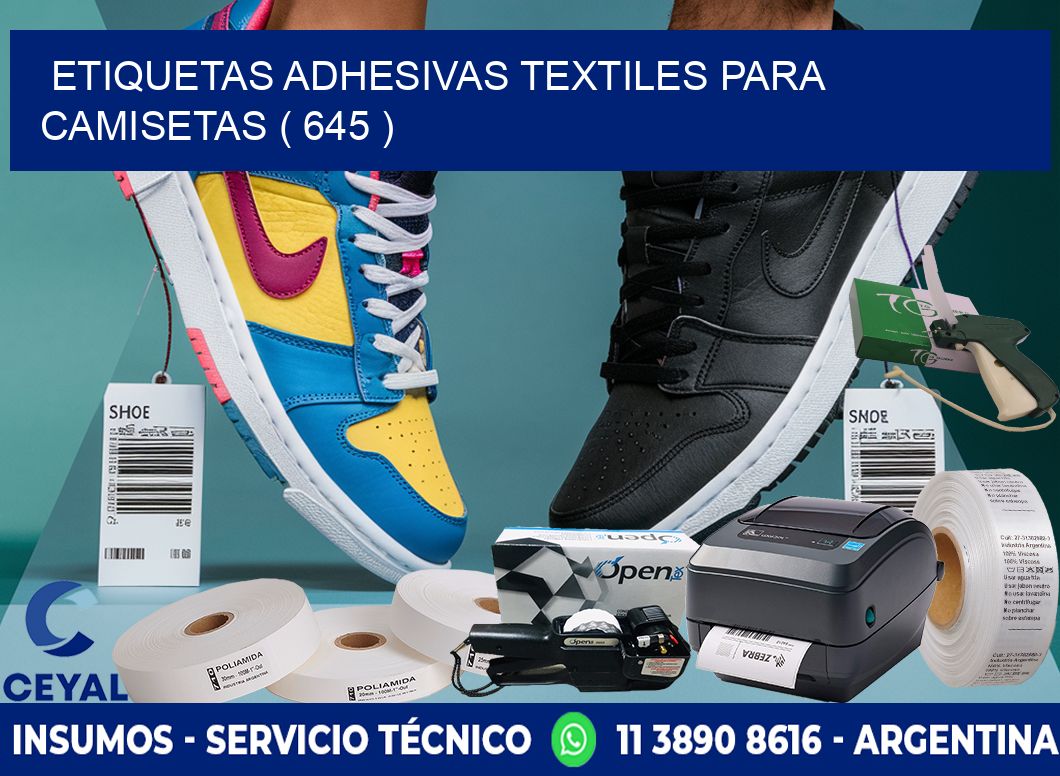 ETIQUETAS ADHESIVAS TEXTILES PARA CAMISETAS ( 645 )