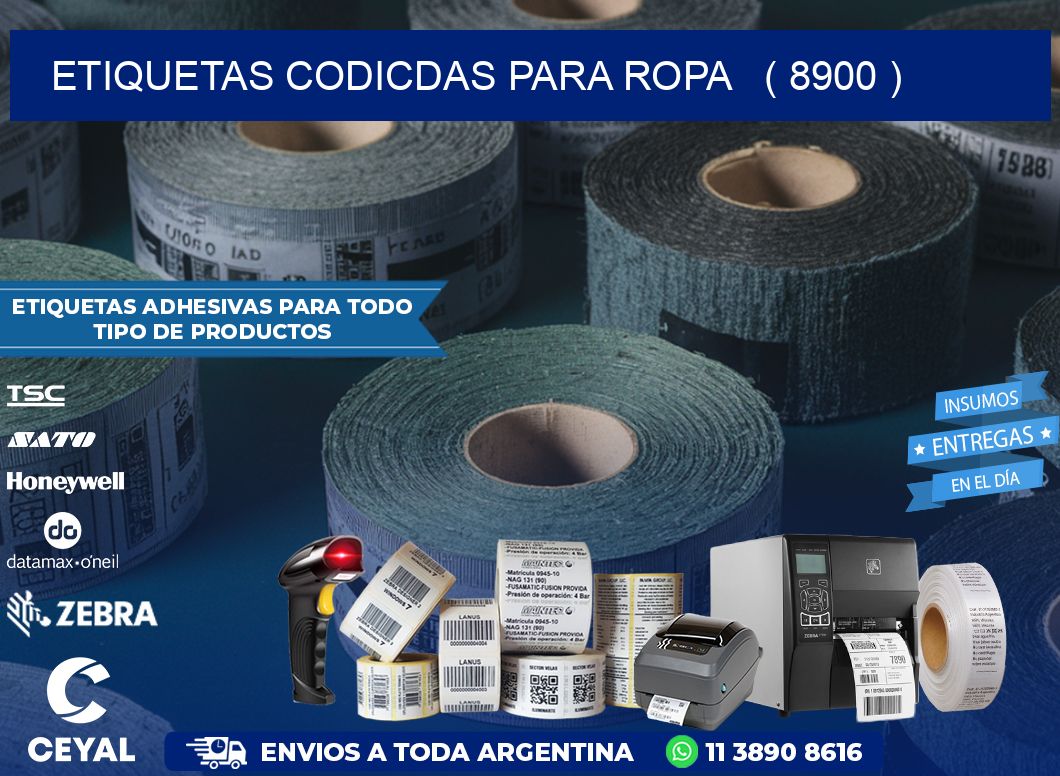 ETIQUETAS CODICDAS PARA ROPA   ( 8900 )