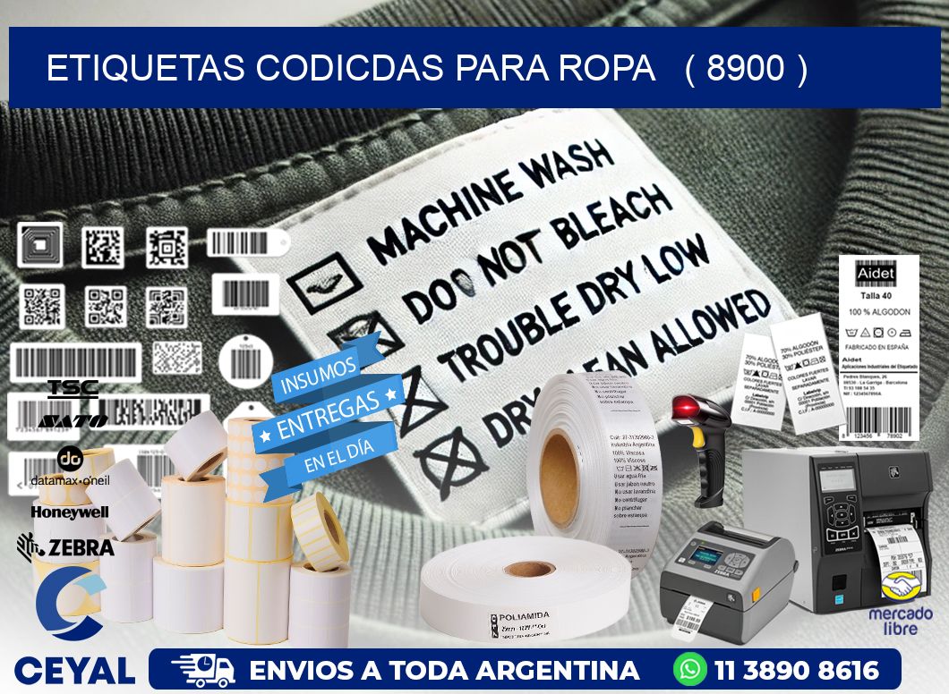 ETIQUETAS CODICDAS PARA ROPA   ( 8900 )