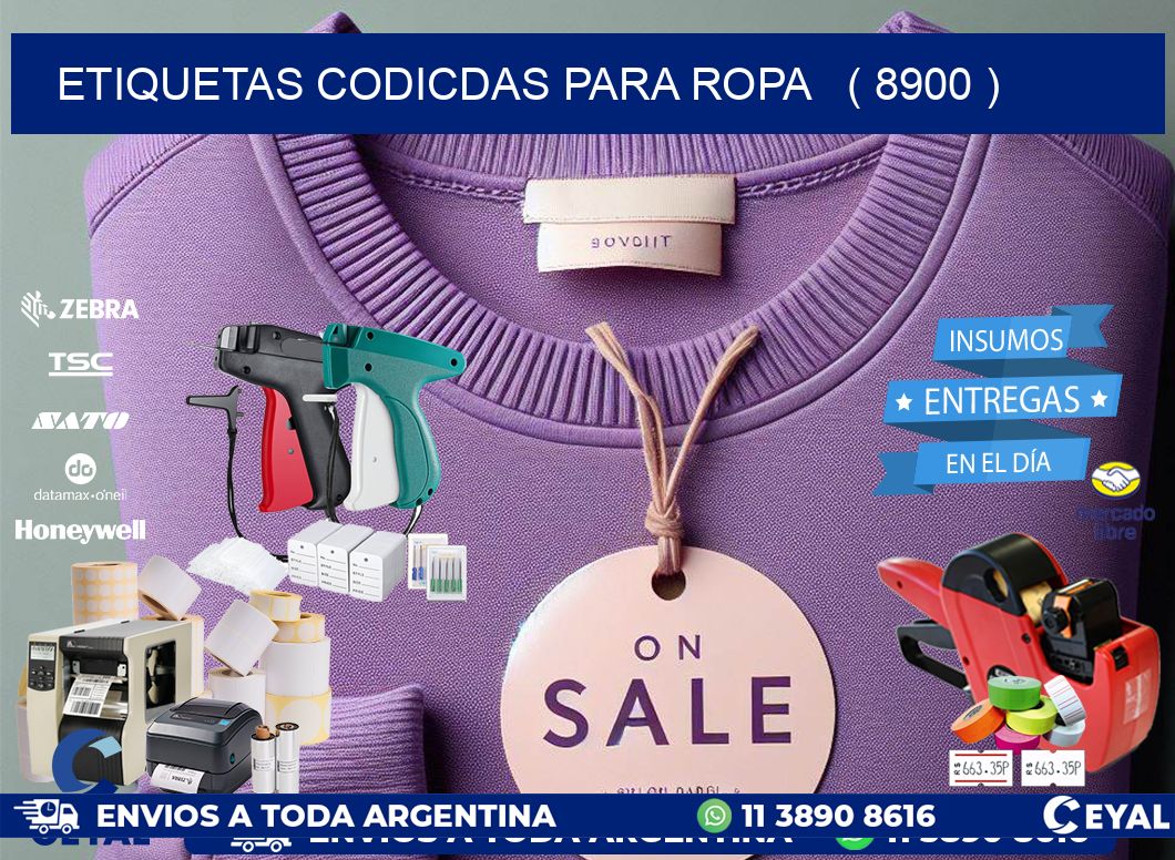 ETIQUETAS CODICDAS PARA ROPA   ( 8900 )