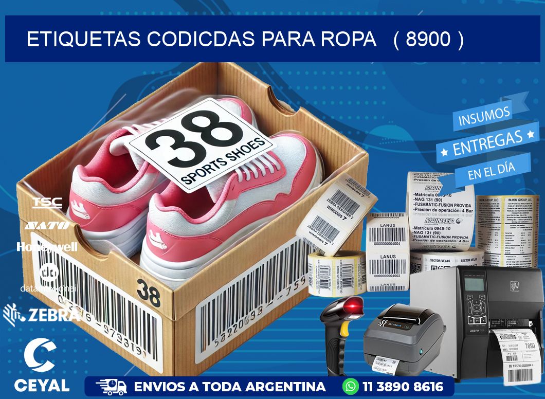 ETIQUETAS CODICDAS PARA ROPA   ( 8900 )