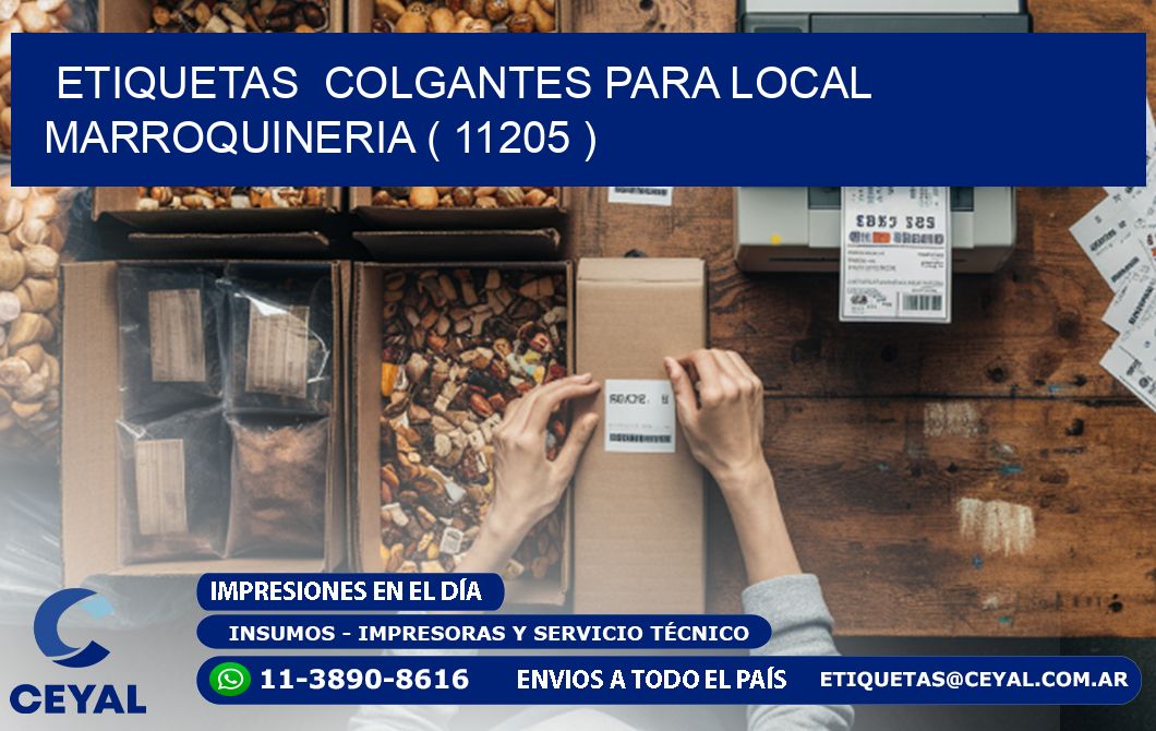 ETIQUETAS  COLGANTES PARA LOCAL MARROQUINERIA ( 11205 )